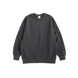 Alt Basic Plain Fleece Crewneck Sweatshirt Men Streetwear Blank Oversized Sweatshirts Men Matching Hoodies Pullovers 168W G220607