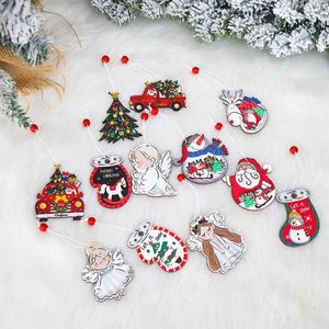 Juldekorationer 9 st/set bedårande vinkelform hängande dekor utsökta härliga trä widget för homechristmas julkakor