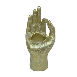 Portacandele Meditazione Antiscivolo Soggiorno Supporto in resina Zen Regalo Tavolo relax Camera da letto Casa Yoga Statua della mano di Buddha Ornamento Tea LightCand