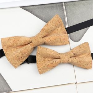 Fashion Cork Wood Parent-child Bow Ties Set Novelty Handmade Neckwear Butterfly For Wedding Party Man Accessories Tie