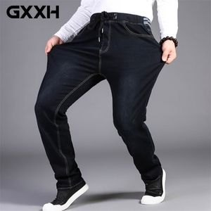 Мужские джинсы большого размера с эластичной резинкой на талии большого размера 3250, дизайнерские прямые джинсовые брюки с завязками, мужские повседневные брюки больших размеров 7XL 220718