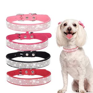 Bling Dog Collars with Bright Soft Comfortable Stylish Premium Adjustable Diamond Crystal Pet Collar for Small Medium and Large Dogs