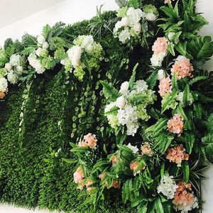 装飾的な花の花輪人工ボックスウッドウォール50 50cm植物庭のプライバシーフェンススクリーン背景屋外屋内ウェディングパーティーデコ