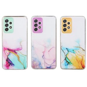 Luxury Marble stötsäkra telefonfodral för Samsung S22 Ultra Plus A33 5G A53 A73 A23 M23 Natural Granite Rock Stone Female Lady Print Soft TPU Mobile Case Back Cover Cover