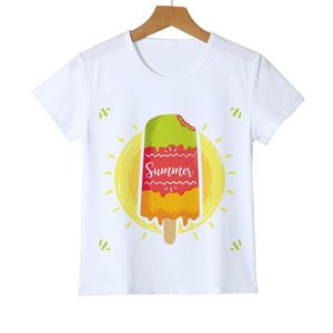 T-Shirts Yaz Harajuku Çocuk Tişört Dondurma eğlence tarzı üstler Kawaii Erkek Kız T-Shirt Teen Tee Topst-Shirts