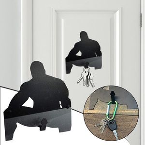 Hooks & Rails Metal Barry Wood Key Holder Hook Adult Funny Creative Wall Hanging HolderHooks