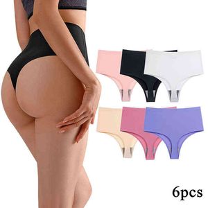 6pcs string glace Silk Femme s Panties Scrouss sans taille haute lingerie sexy étincelle plus taille femelle à la mode