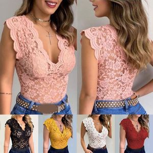 دبابات المرأة CAMIS 2022 FASHINGE WOMES SEXIN SATIN SILK V-DEACT LACE Strap Top Summer Stest Camisole Tank Tops Disual Shirtless T