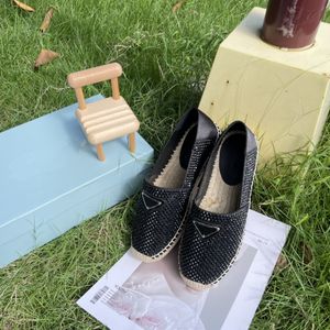 2022 Women Espadrilles Ladies Shoes Luxury Crystal Fisherman High Quality Fashion Real Genuine Leather Loafers Slip-On Platform Brand Flats Designer Dress Shoe