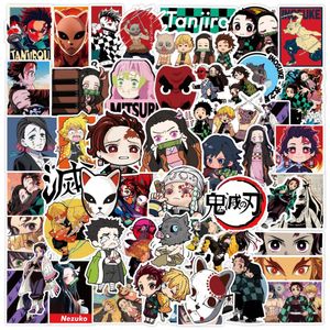 50 Stück japanische Anime-Dämonen-Slayer-Aufkleber, Kimetsu keine Yaiba-Graffiti, Kinderspielzeug, Skateboard, Auto, Motorrad, Fahrrad, Aufkleber