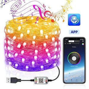 QIFU LED String Licht Bluetooth String Lampe Weihnachtsdekorationen für Zuhause Weihnachtsbaum Dekor Jahr Weihnachten Ornamente Noel 201027