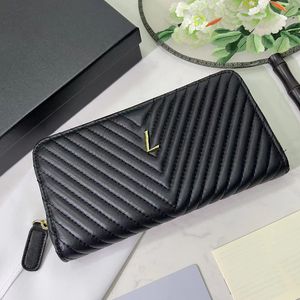 Design Coin Purse Retro Geometric V-Shaped Sewing Line Leather Women's New Wallet Fashion Multifunktionellt stort kapacitetskorthållare