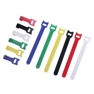 100 pz/set Rilasciabili Fascette Colorate In Plastica Riutilizzabili Fascette In Nylon Loop Wrap Zip Fascio Fascette T-tipo Fascetta Filo