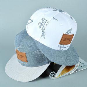 Bawełniany kowbojski kapelusz naklejki Graffiti Casual Fresh Hip-Hop Baseball Cap Casquette Snapback dla mężczyzn