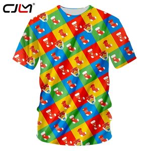 Noel Erkek Renkli O Boyun Tshirt 3D Baskılı Çorap ve Hediye Kutuları Spor Büyük Boy Spandex Giyim 220623