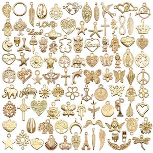مجوهرات DIY صنع 50pcs 100pcs kc سحر الذهب قلادة لنتائج السوار القلادة المكونات
