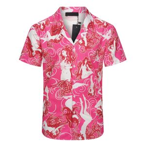 2024Mens Casual Vintage T Short Sleeves Summer Hawaiian Shirts Skinny Fit Various Print Patterns Clothes Cardigan Asian Size M-3XL