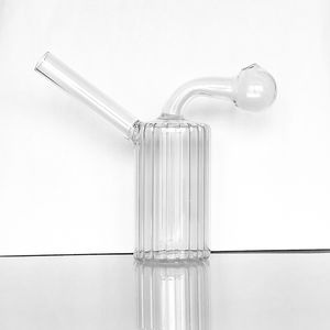 Smoking Pipe percolator Bong Striped Integrated Hookah Shisha Thick Glass Oil Burner Bubbler Water Pipes Smoke Handmade Glass Bongs Curved Dab Rig Tobacco Bowl