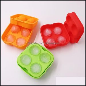 Other Bar Products Barware Kitchen Dining Home Garden Sile Ice Ball Mold Four Hole Cube Tray Party Whiskey Cocktail Cold Drink Candy 1448