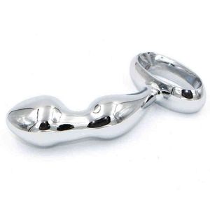 Nxy Sex Anal Toys Big Stainless Steel Plug Metal Prostate Massage Wand Butt Tail Beads Toys for Men Gay Woman Erotic 1220