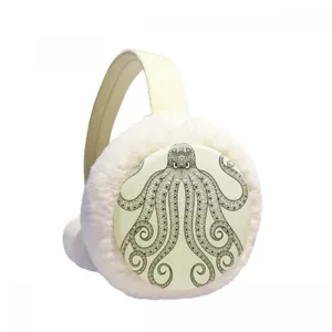 Berretti Paint Octopus Eight Nero Scaldaorecchie invernale Cavo lavorato a maglia Paraorecchie in pile peloso Berretti da esterno