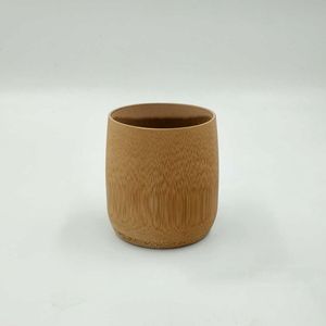 Handgjorda naturliga bambu tepakar japansk stil ölmjölkkoppar vinglas med handtag gröna miljövänliga resor hantverk