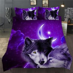 3D Duvet Quilt Cover Set Wolf Animal Print Bedding Set Single Double Twin Full Queen King Size Bed Linen For Children Kid Adults e