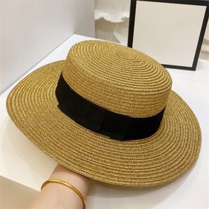Роскошная дизайнерская соломенная шляпа с плоской кепкой, модные кепки для джентльменов, мужские и женские шляпы от солнца высокого качества