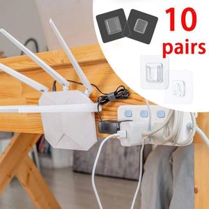 Pairs Double Sided Wall Adhesive Hook Paste Plug Socket Holder Cable Storage Fixing Organize Seamles Waterproof Reusable