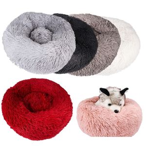 1pcs Soft Dog Bed Washable Kennel Long Plush Cat House Floor Mats Sofa For Dog Chihuahua Dog Hot Basket Pet Bed 210224