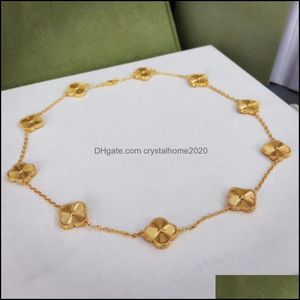Colliers de pendentif pendentifs bijoux Sier Fashion Classic quatre feuilles Clover Charms Designer Set K Gold plaqué pour Womengirl Valentin