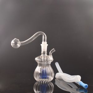 Portable Mini Bottle Glass Bägare Bong Birdcage Perc Travel Bubbler Water Bongs Recycler Dab Rigs med 10mm manlig glasolja brännare rör