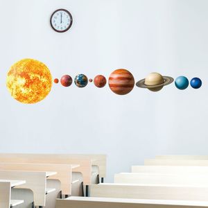 Sistema Solar Planet 3D Adesivo de parede para crianças Bomen Background Wall Decoration Home Wallpaper Bursery Mural Stickers 220607