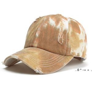 Ponytail野球帽の洗浄帽子夏のトラッカーのポニーのバイザーのキャップクロスクリスタイ染めパーティー帽子7styles GCE13440