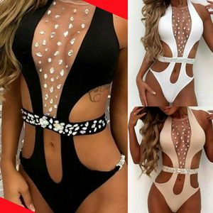 Kadın Mayo Kadın Yüzme Kostümü Yastıklı Push Up Mayo Diamante Monokini Bikini Moda Seksi Sequin Lady Yüzmek Tek Parçalar Takım