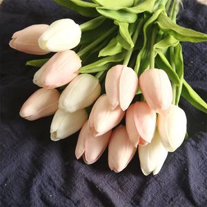 Dekoracyjne kwiaty wieńce białe tulipany sztuczny bukiet 5pcs