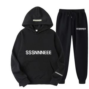 Herreset par sp￥rdr￤kt set sport tr￶ja hoodies tracksuits tr￶jor kostymer sp￥r svett kostym brev tryck jackor hoodiess weat byxor tr￶jor 3xl