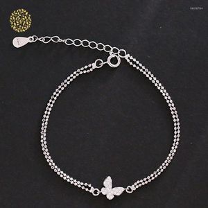 Gliederkette, Schmetterlings-Kristall-Armband, hypoallergen, einfacher doppellagiger Schmuck, Damen-Geschenk, Dating für Charm-Schmuck, Hochzeit, Kent22