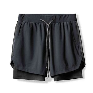 22 Camadas de duas camadas de camada refletiva shorts masculinos praia de quatro laterais VELOCIDADE LIME