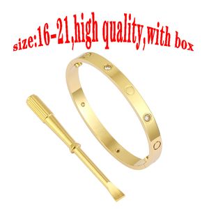 Red Box Bangle Love Screw Bracelet for Woman Man 16-21 Luxury Jewelry Bangle Classic 5.0 Titanium Steel Alloy Craft 925s Silver Gold Rose Women Men Designer Bracelets