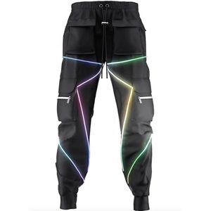 April MOMO Men's Reflective Night Running Sport Pants Side Pockets Cargo Harem Pants Joggers Trousers Fashion Casual Pants 201126