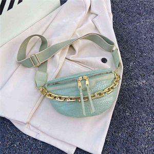 Fanny packs Fresh Waist Bag Women's Summer Stone Pattern Fashion Chain Leisure Shell Outdoor Messenger Bag Chest Bag 220627
