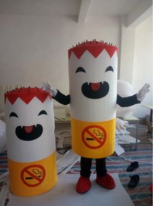 Adulto fumaça mascote traje cigarro tabaco mascote fantasia vestido natal para o evento de festa de halloween