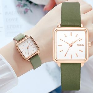 Armbanduhren Gaiety Marke Mode Frauen Uhr Einfache Quadratische Leder Band Armband Damen Uhren Quarz Armbanduhr Weibliche Uhr DropWristwat