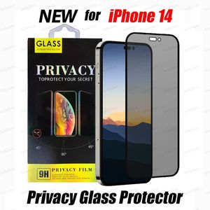 Sichtschutz-Displayschutz, Anti-Peeping, Anti-Spionage, vollständige Abdeckung, gehärtetes Glas, blendfrei, für iPhone 14 plus 13 12 Mini 11 Pro Max XR XS SAMSUNG A72 A52 A73 A53 mit Einzelhandelsverpackung