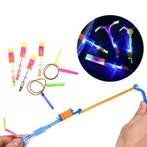 Slingshot Toy Amazing Arrow Helicopter Rubber Band Power Copters Kids Led Flying Toy 100% Brand New And High Quality on Sale