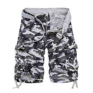 Kamuflaż luźne krótkie krótkie krótkie spodnie Słodne letnie spodnie Homme Cargo Shorts Plus Size Odzież 210322