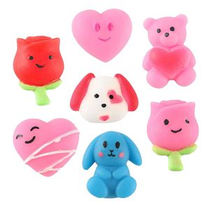 TPR Squishy Animal Fidget Leksaker för Alla hjärtans dag Tecknad Pet Extrudering Vent Dekompression Toy Cute Squeeze Mochi Rising Abreact Ball 16 Färg Tvättbar