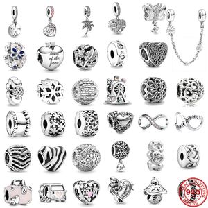 925 sterling silver dingle charm blommor mamma mamma av mina hjärtpärlor pärla passar pandora charms armband diy smycken tillbehör