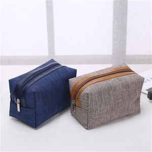 Myyshop Tragbare Kosmetiktasche, einfache quadratische Taschen, Aufbewahrung für Pendler, individuelles Logo, Reißverschluss, groß, schwarz